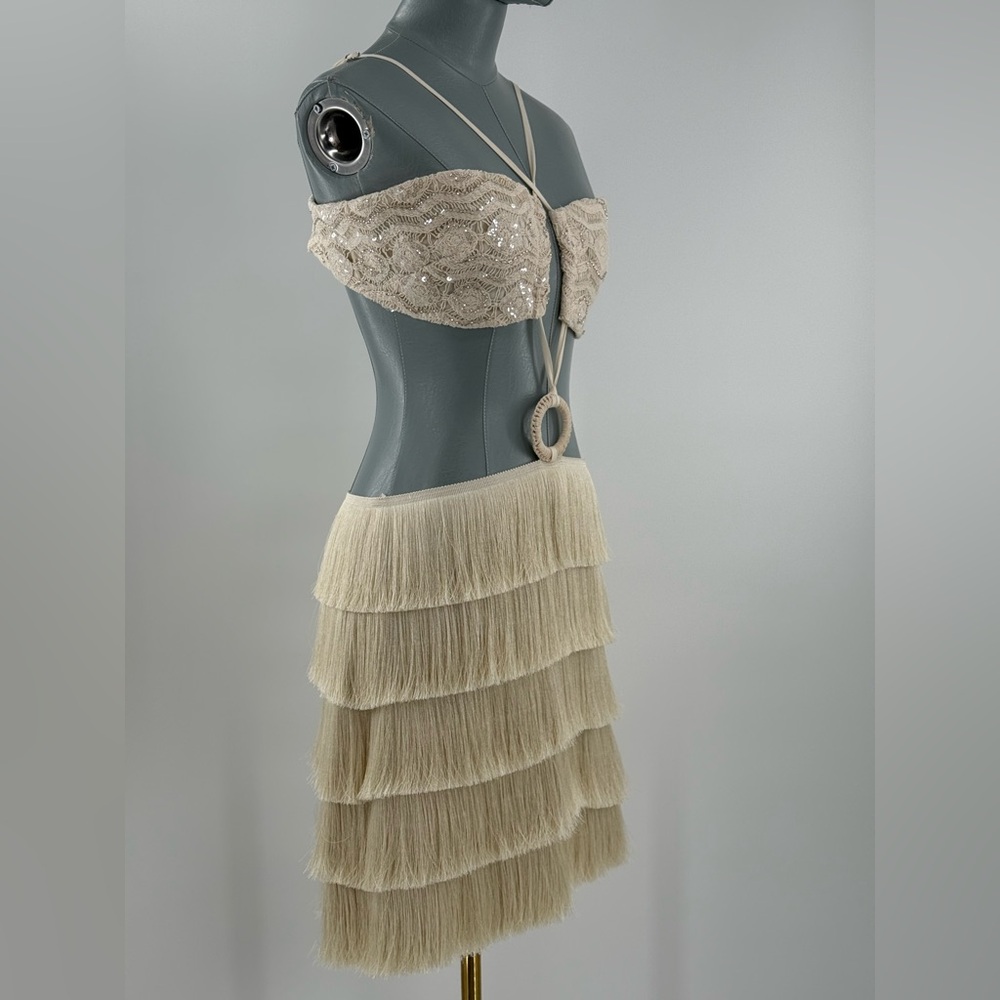 🆕 PATBO 🧿 NWOT Crochet Bloom Cut Out Mini Dress, Beige - Sz US 8 BR 40 - Picture 12 of 17